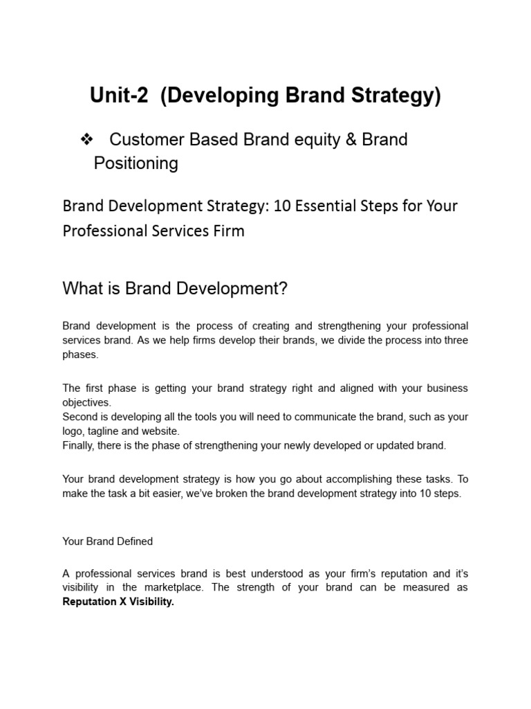 10 Steps to Effective Brand Development | PDF | Brand | Marketing