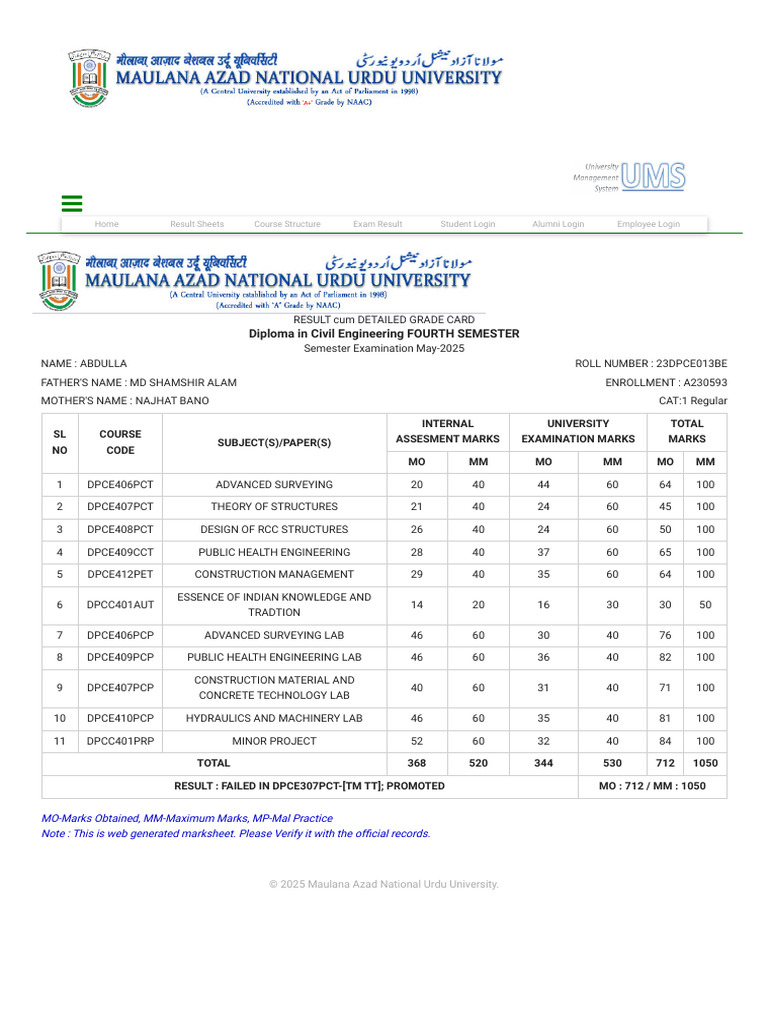 Integrated University Management System (IUMS) - Maulana Azad National ...