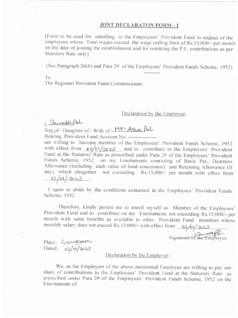 JD Form (Reference) | PDF