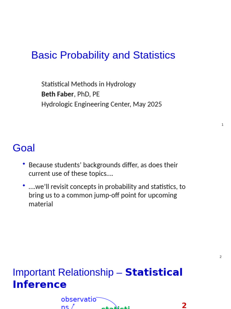 L1.1 Basic Probability and Statistics SM 2025 | PDF | Probability ...