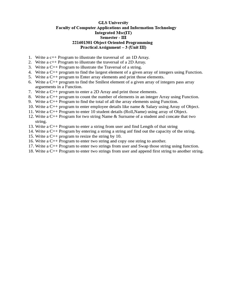 C++ Array and String Programming Tasks | PDF