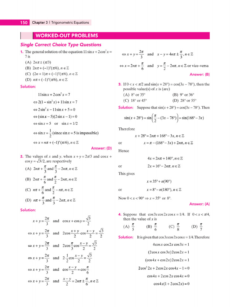 IIT Math Equation SE1 | PDF
