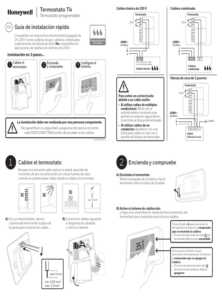 Termostato Honeywell Manual En Espanol