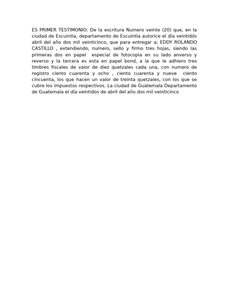 Es Primer Testimonio | PDF