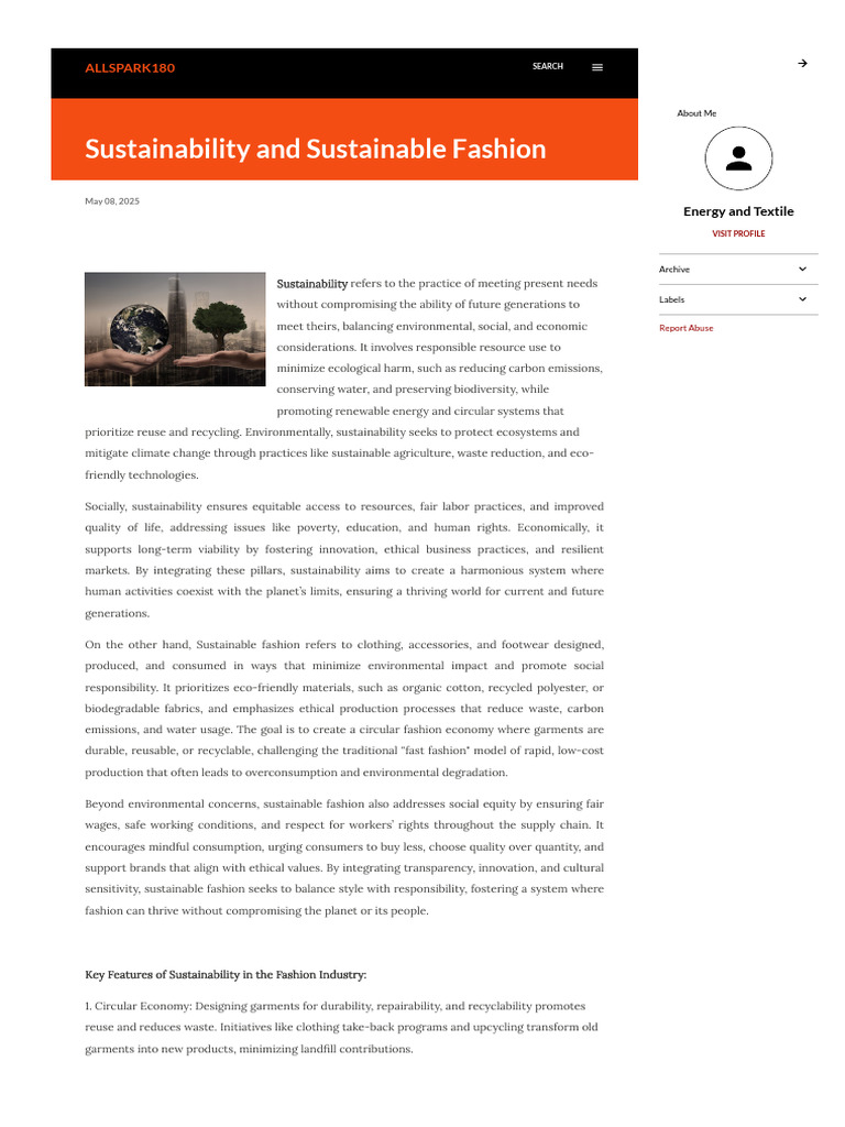 Sustainable Fashion and Its Impact | PDF | Sustainability | Sustainable ...