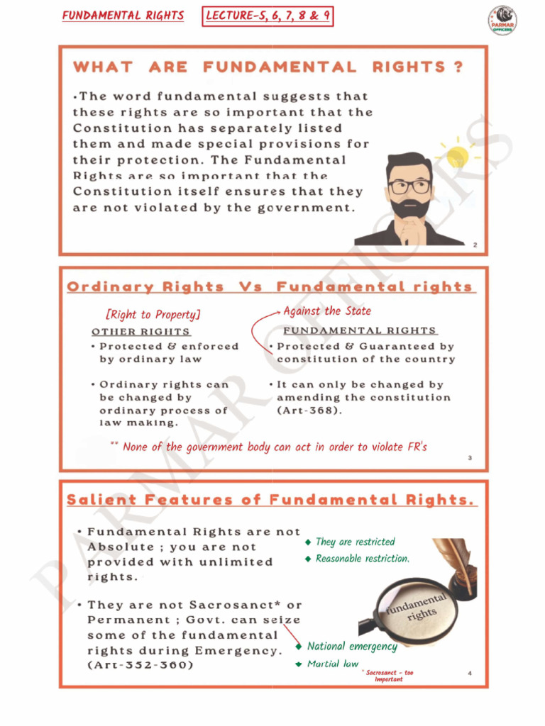 Fundamental Rights Part - 1-5 Notes | PDF