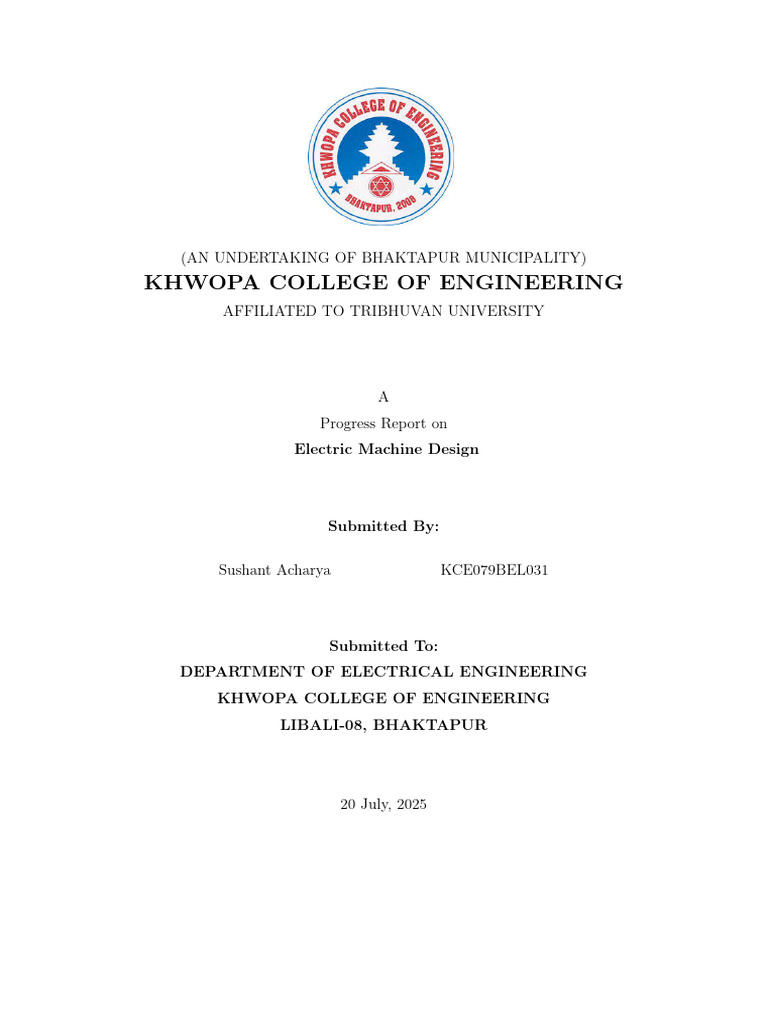 Electric Machine Design Progress Report | PDF | Inductor | Transformer