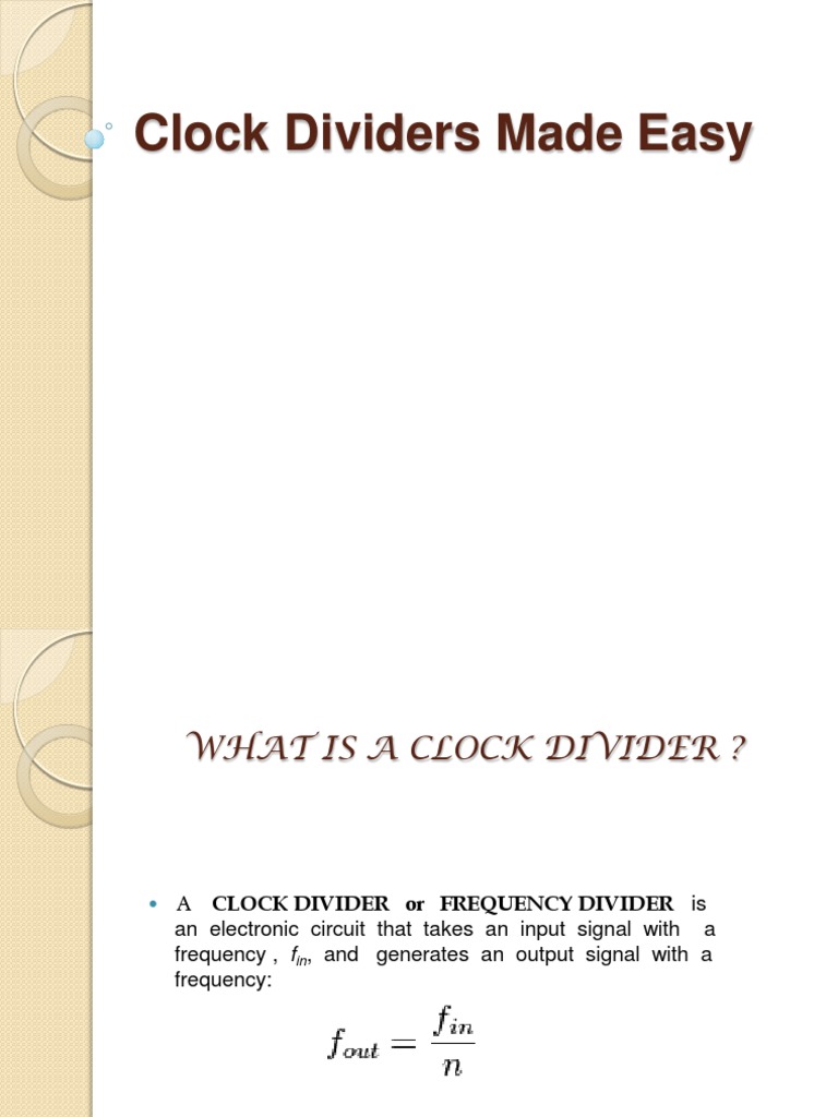 Clock Dividers Made Easy Frequency Electronic Circuits