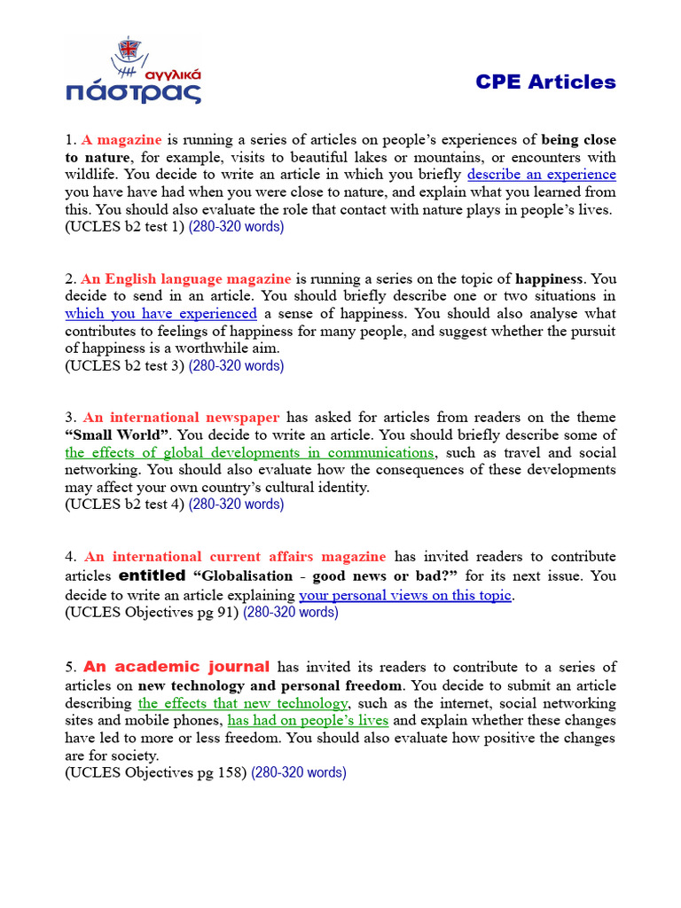 List of Topics Cpe Articles | PDF | Happiness | Human Communication