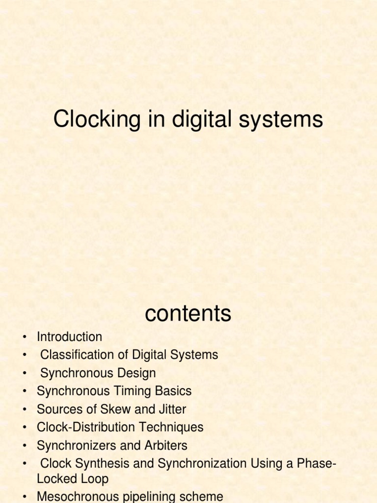 Clocking in Digital Systems PDF Engineering