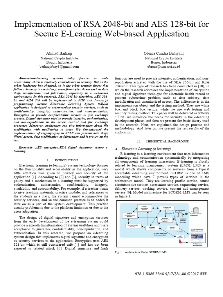 Secure E-Learning with RSA & AES Encryption | PDF | Key (Cryptography ...