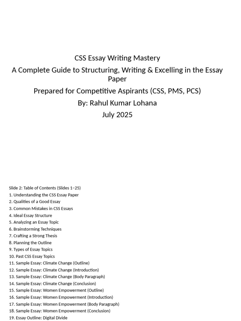 Mastering CSS Essay Writing Techniques | PDF | Essays | Climate Change