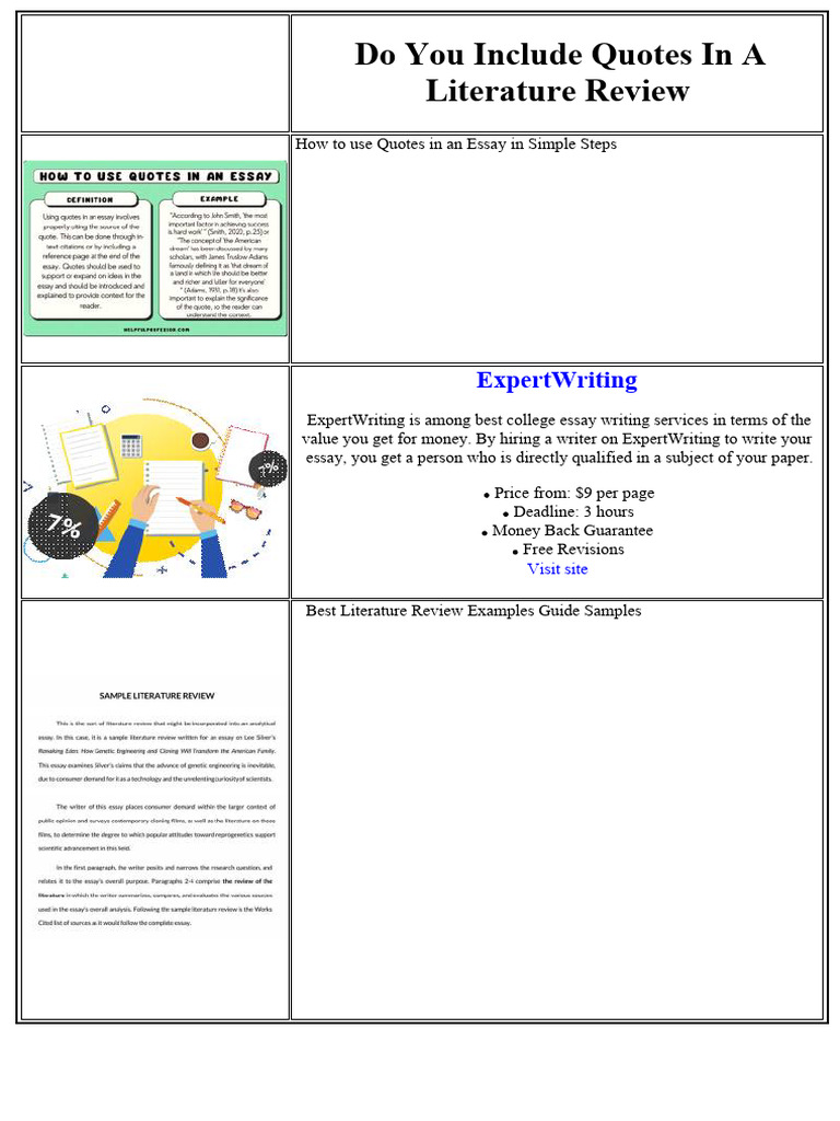 Do You Include Quotes in A Literature Review | PDF | Essays | Thesis