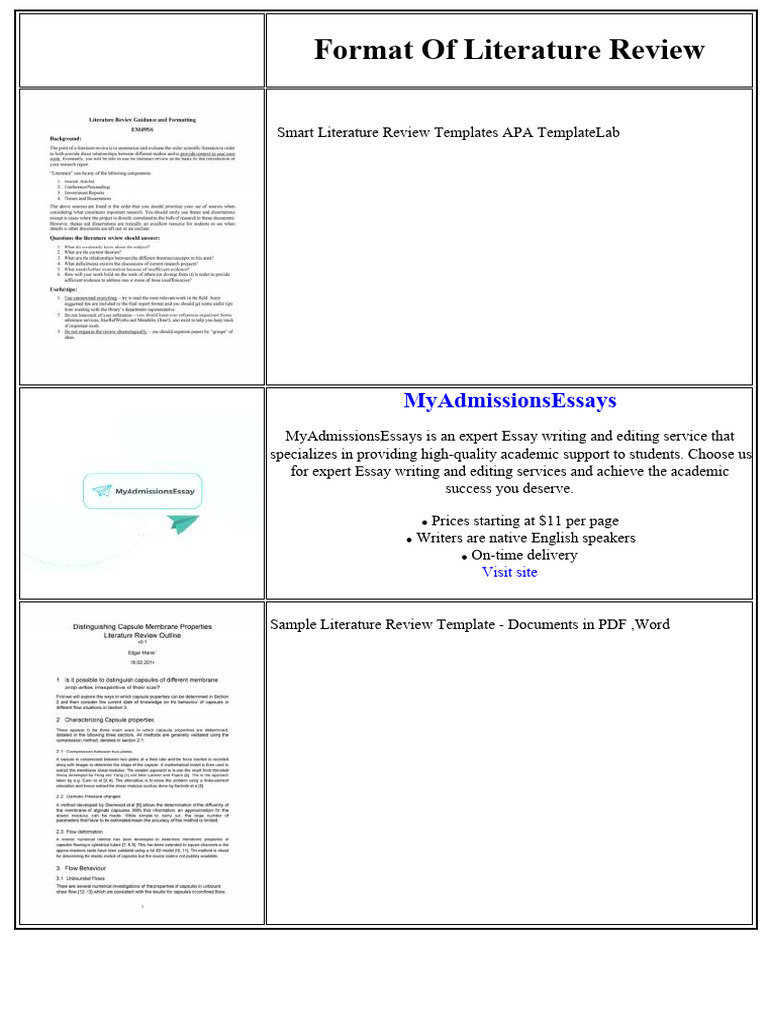 Literature Review Format Guide | PDF | West Texas Intermediate
