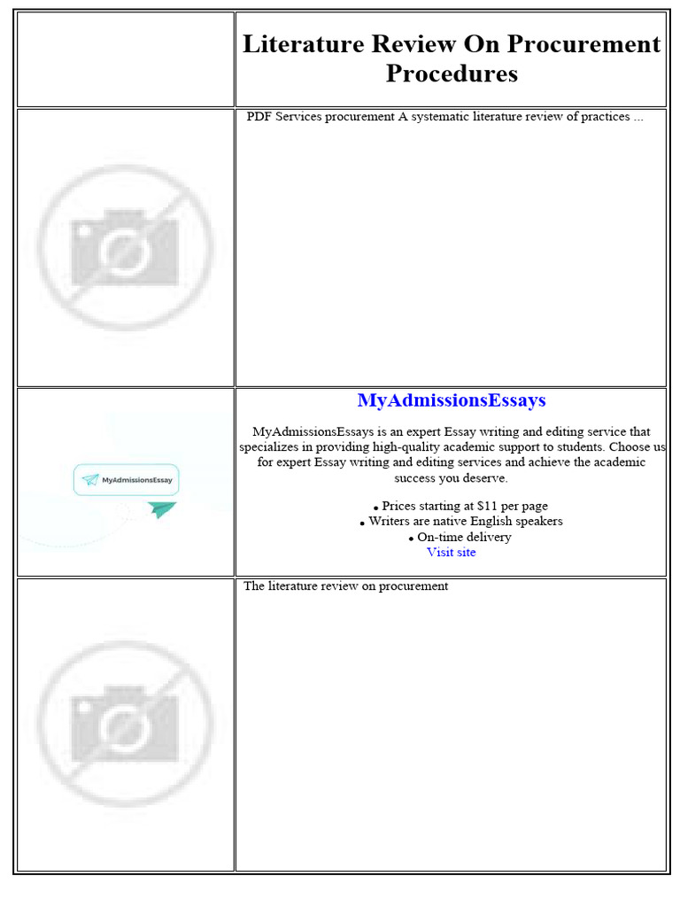 Literature Review On Procurement Procedures | PDF | Enterprise ...