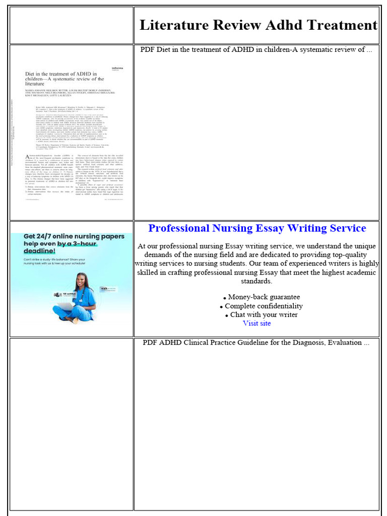 Literature Review Adhd Treatment | PDF | Wind Turbine | Attention ...