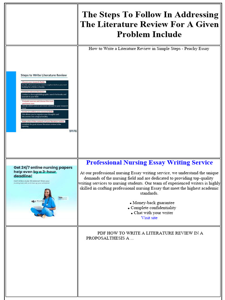Steps to Write a Literature Review | PDF | Malaria | Systematic Review