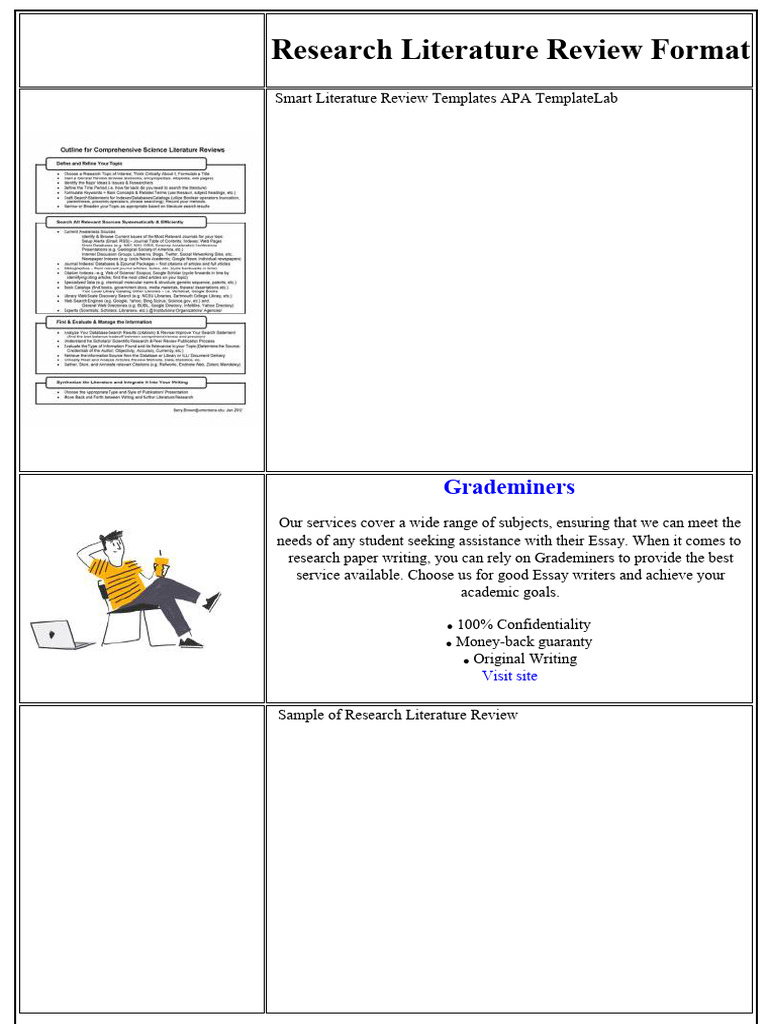 Literature Review Format Guide | PDF | Waste | Thesis