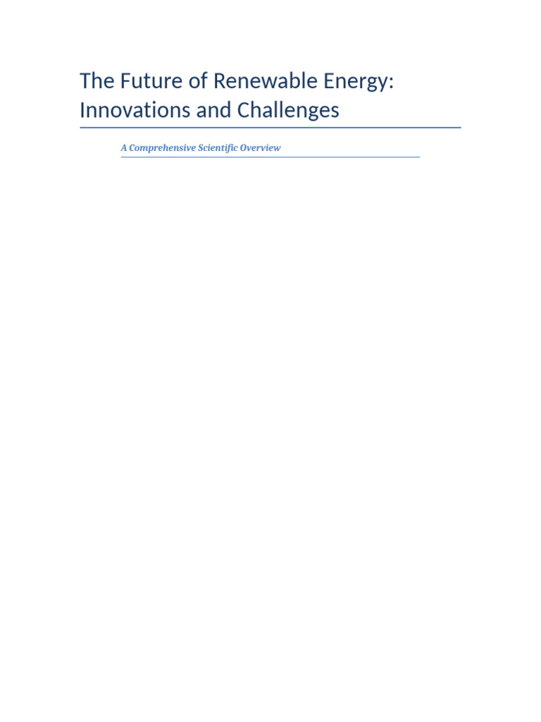 Future of Renewable Energy Insights | PDF | Energy Development ...