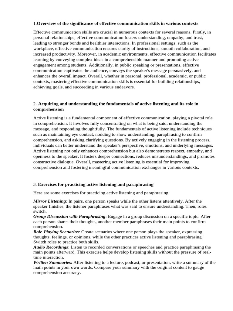 Enhancing Speaking and Feedback Skills | PDF | Nonverbal Communication ...
