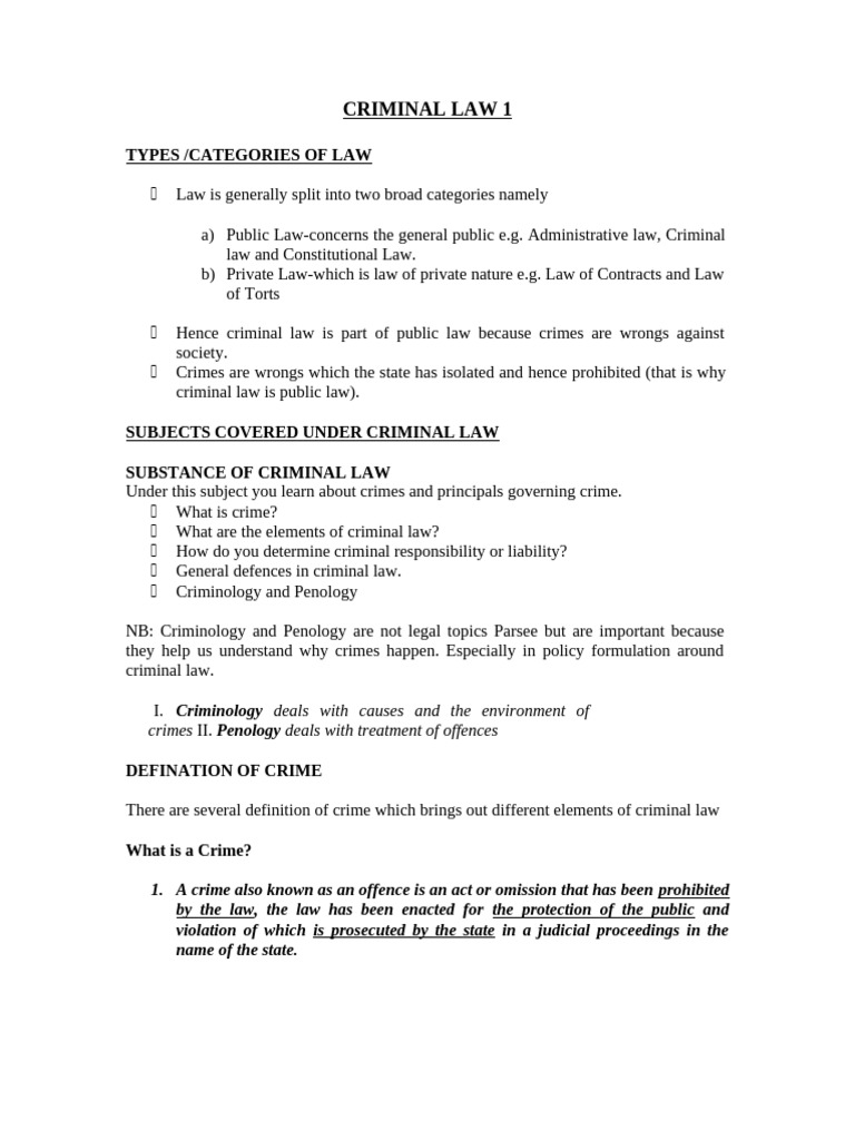 CL1 Types of Criminal Law | PDF | Burden Of Proof (Law) | Crimes