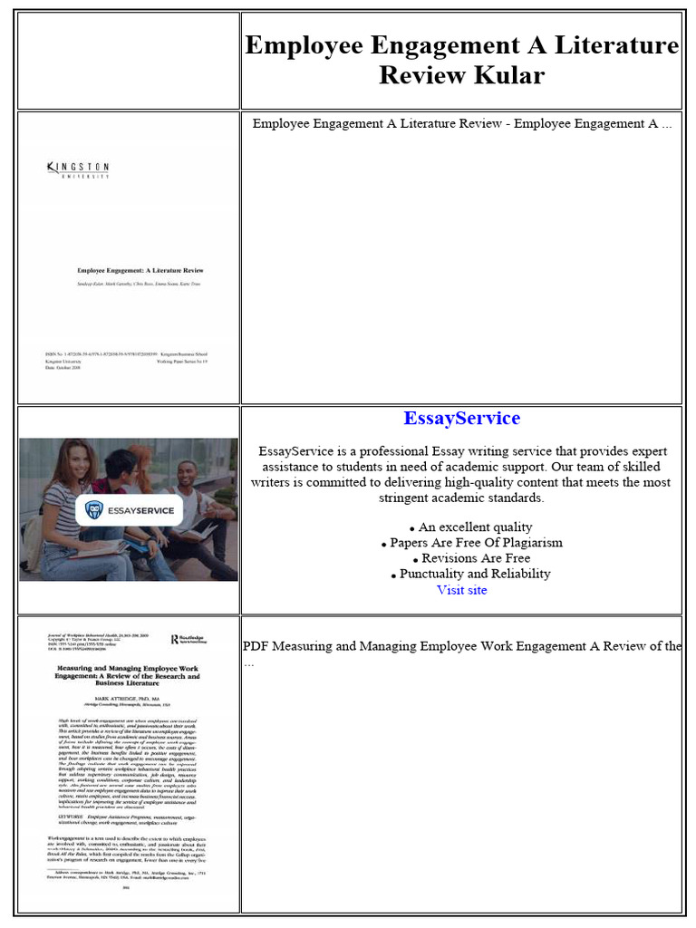 Employee Engagement Literature Review | PDF | Water Heating