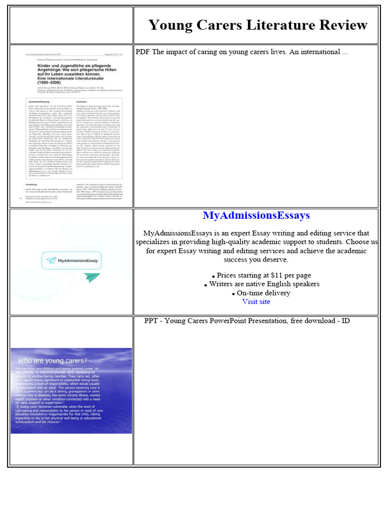 Young Carers Literature Review Insights | PDF | Climate | Essays