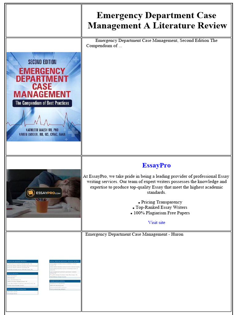 Emergency Department Case Management Review | PDF | Statistics ...