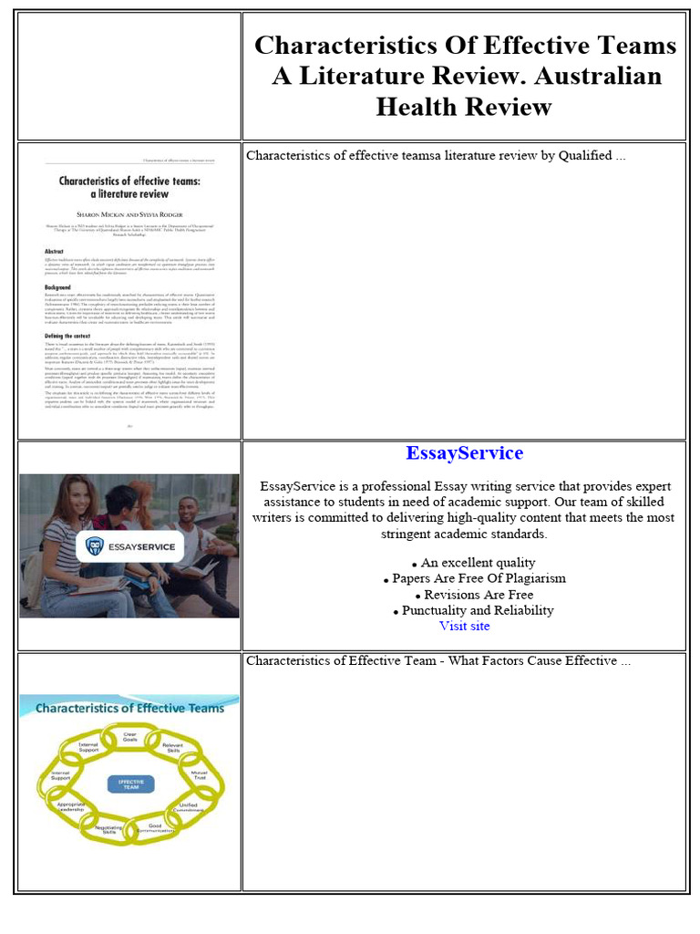 Effective Team Characteristics Review | PDF | Geology | Essays