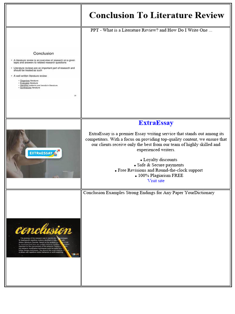 Conclusion To Literature Review | PDF | Rectifier | Essays