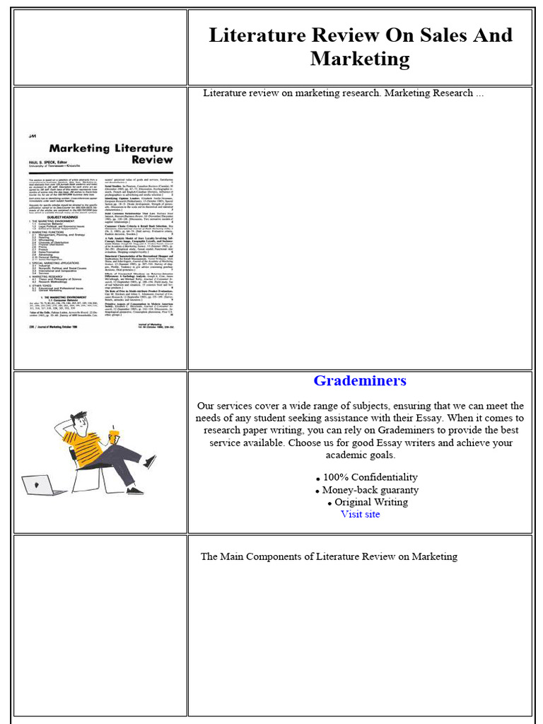 Sales and Marketing Literature Review | PDF | Organizational Culture ...