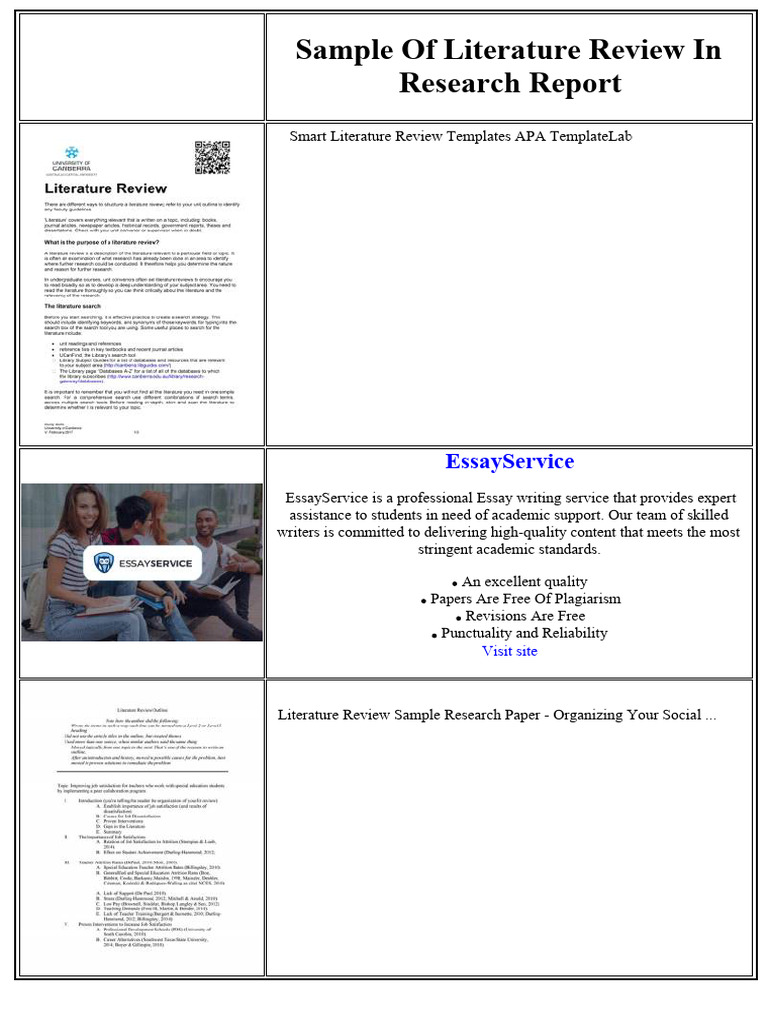Literature Review Sample for Research Papers | PDF | Systematic Review ...