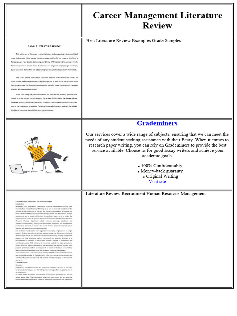 Career Management Literature Review | PDF | Thesis | Essays