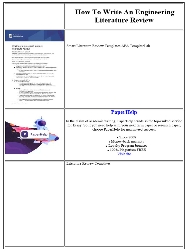 Engineering Literature Review Guide | PDF | Thesis | Essays