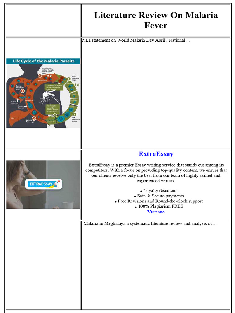 Systematic Literature Review on Malaria | PDF