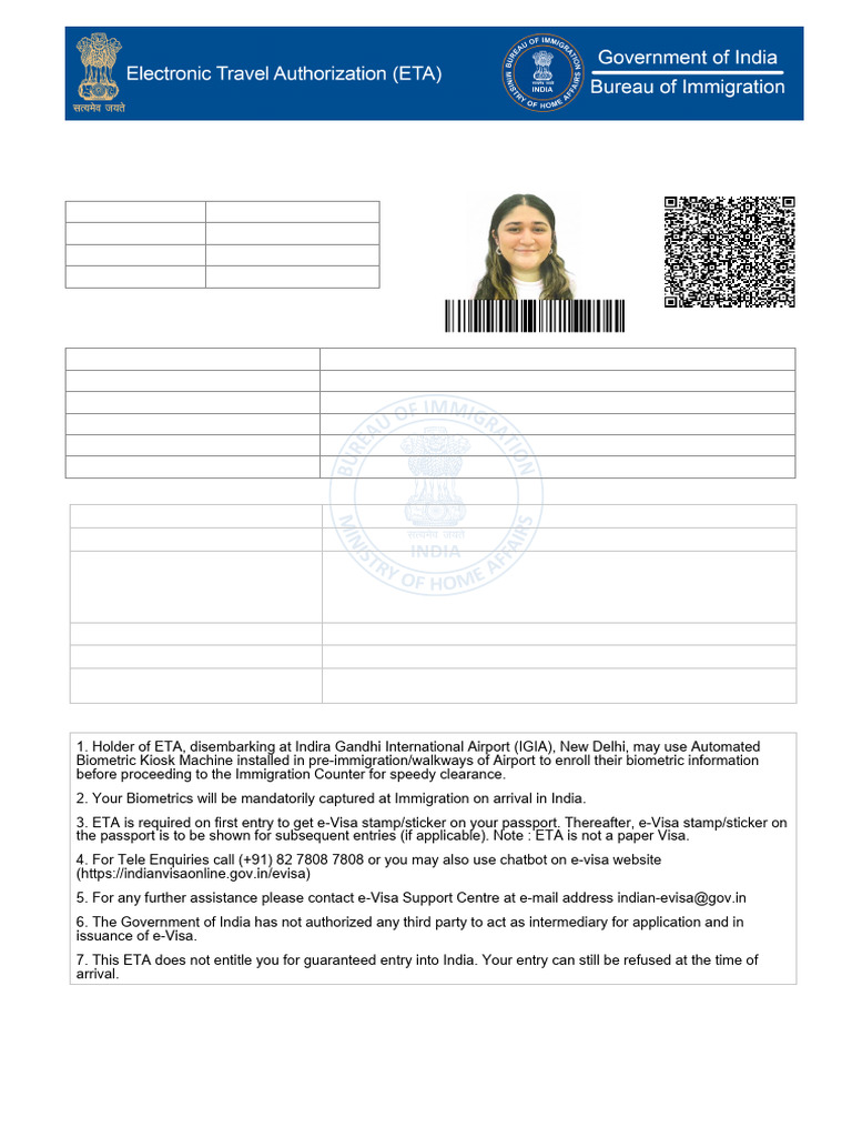 Indian e-Visa Granted: Details & Instructions | PDF | Travel Visa ...