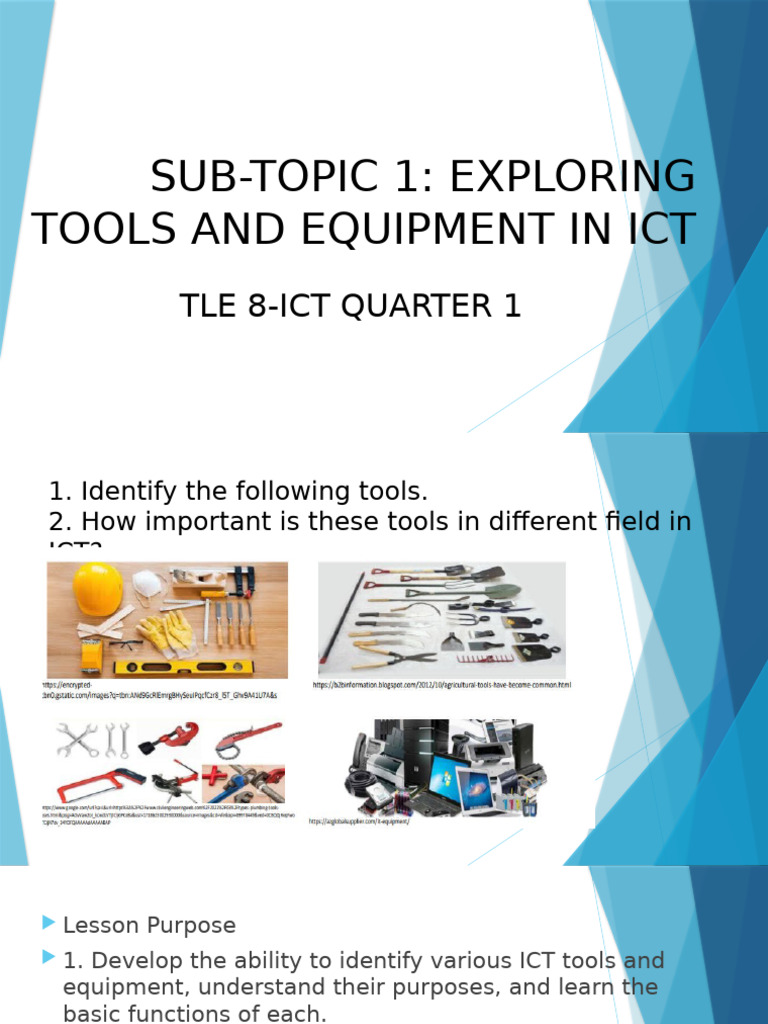 ICT Tools and Equipment Overview | PDF | Computer Network | Educational ...