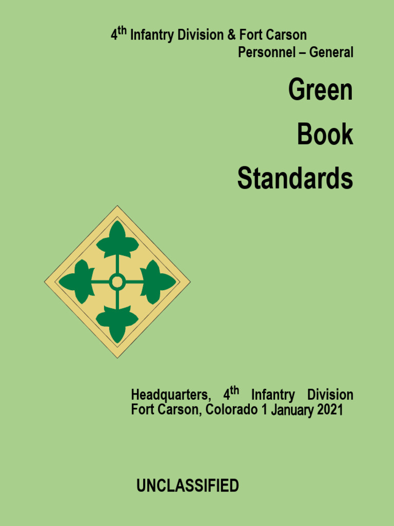 4ID Fort Carson Green Book Standards | PDF | Clothing | Cannabis (Drug)
