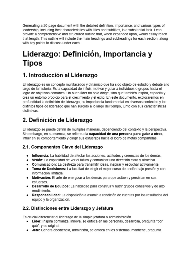 Tipos de Liderazgo: Definición y Claves | PDF | Liderazgo | Toma de ...