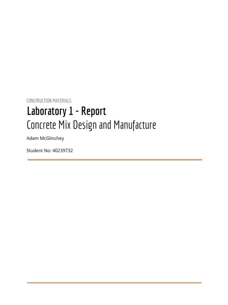 Concrete Lab Report 1 (2020 - 06 - 16 10 - 59 - 10 UTC) | PDF ...