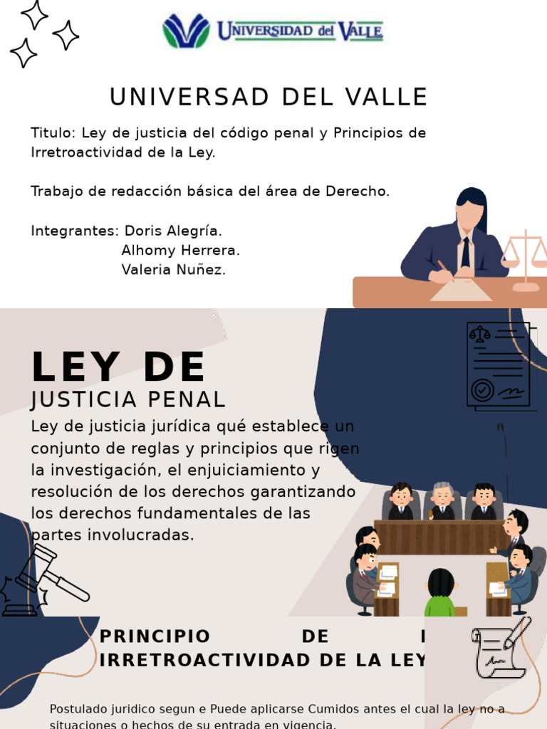 Ley de Justicia Del Código Penal y Principios de Irretroactividad de La ...