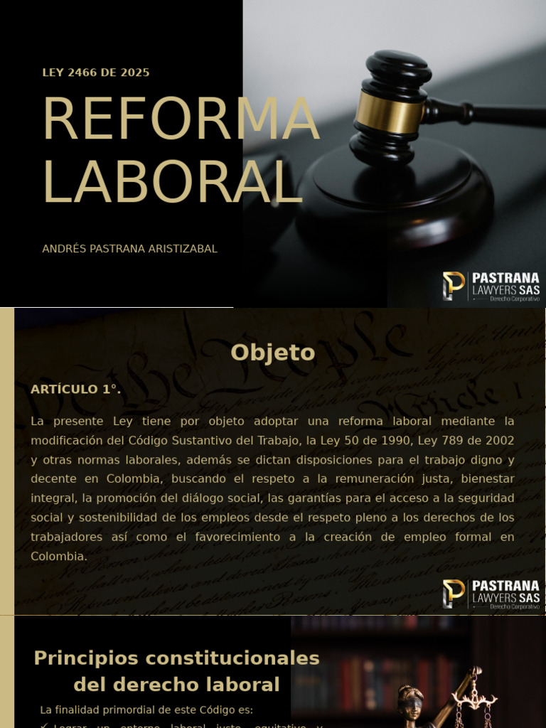 Reforma Laboral Ley 2466 de 2025 en Colombia | PDF | Acoso sexual ...