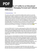 Download A Case Study of Conflict in an Educational Workplace by roondh SN8921235 doc pdf