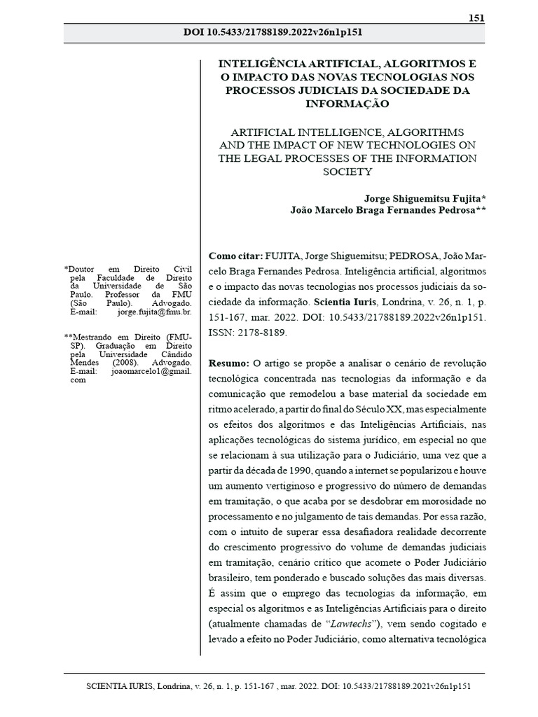 Impacto da IA nos Processos Judiciais | PDF | Acidentes de trânsito ...