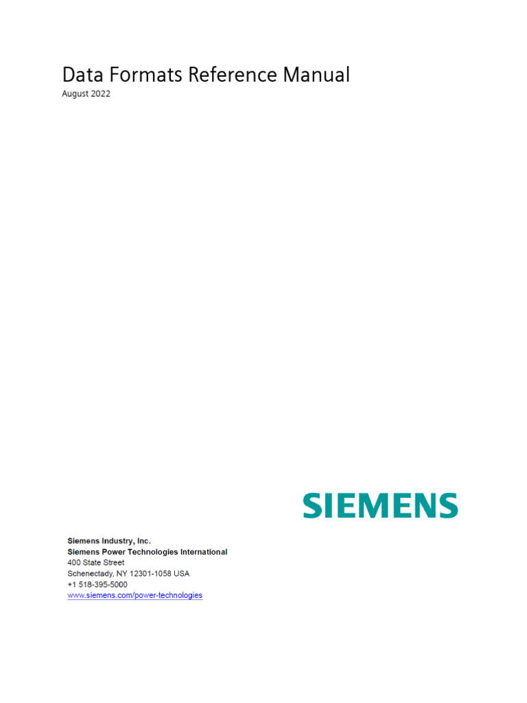 Siemens PSS®E Data Formats Guide | PDF | Transformer | Electric Power ...