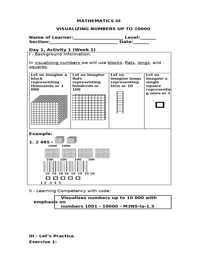 Visualizing Numbers with Blocks and Flats | PDF