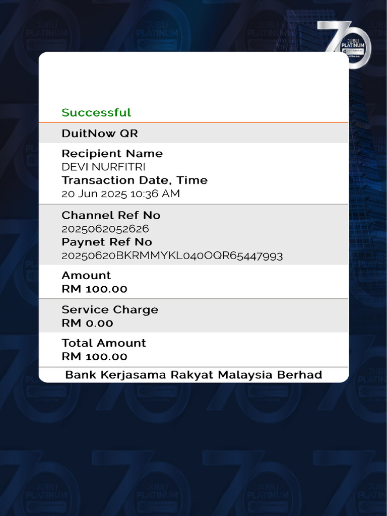 Receipt Bank Rakyat - 20250620023637336 | PDF