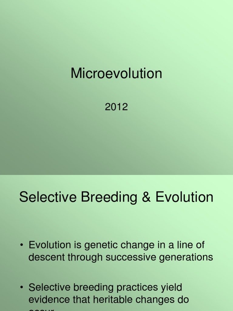 Micro Evolution Lecture 2012 | PDF