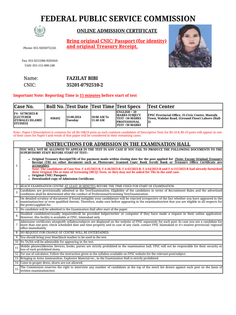Online - Fpsc.gov - PK FPSC GR Reports GR Phase2 Ac 2024fn - PHP | PDF