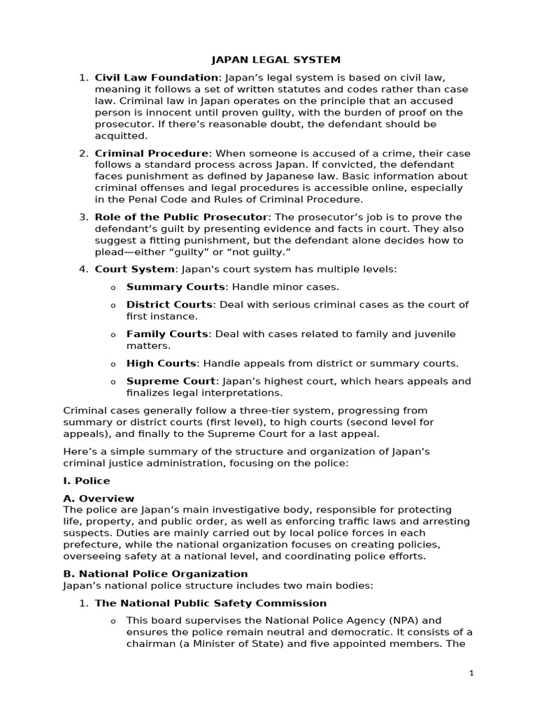 Overview of Japan's Legal System | PDF | Prosecutor | Prison